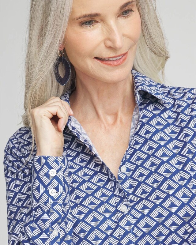 No Iron Diamond Print Shirt - image 4